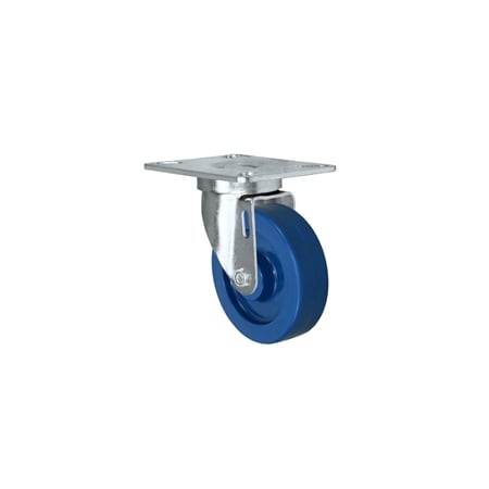 Casterhq 3" Solid Polyurethane Wheel, Swivel Caster, Plate Size: 3-1/8"x4-1 24CS314SPU83L-02